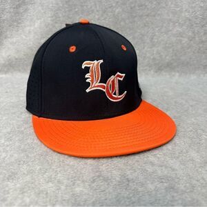 LC Logo Hat Adult Medium‎ Black Orange Fitted Stretch Baseball Casual The Game